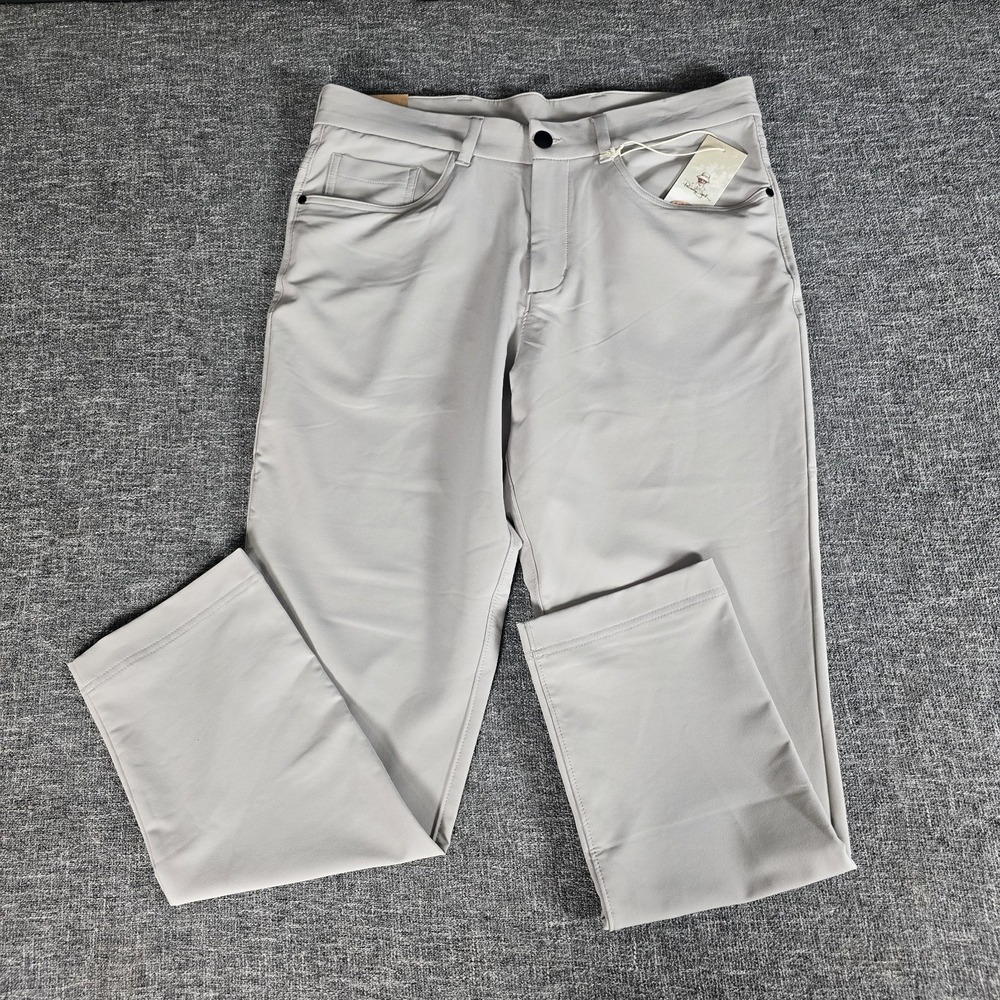 Panama Jack Mens Gray Stretch Performance Pants Live In Comfort 34x30 NWT